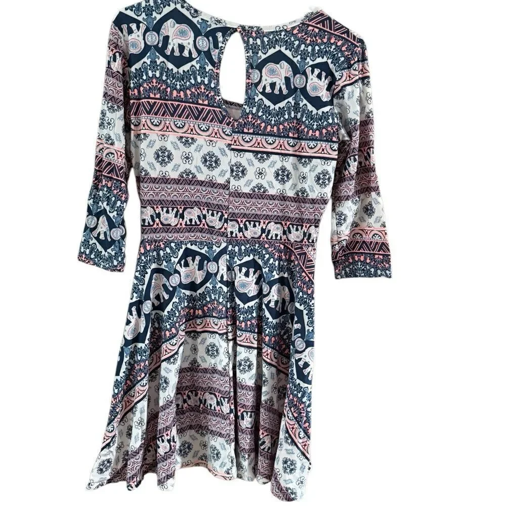 Rue 21 Elephant Print Mini Dress Medium